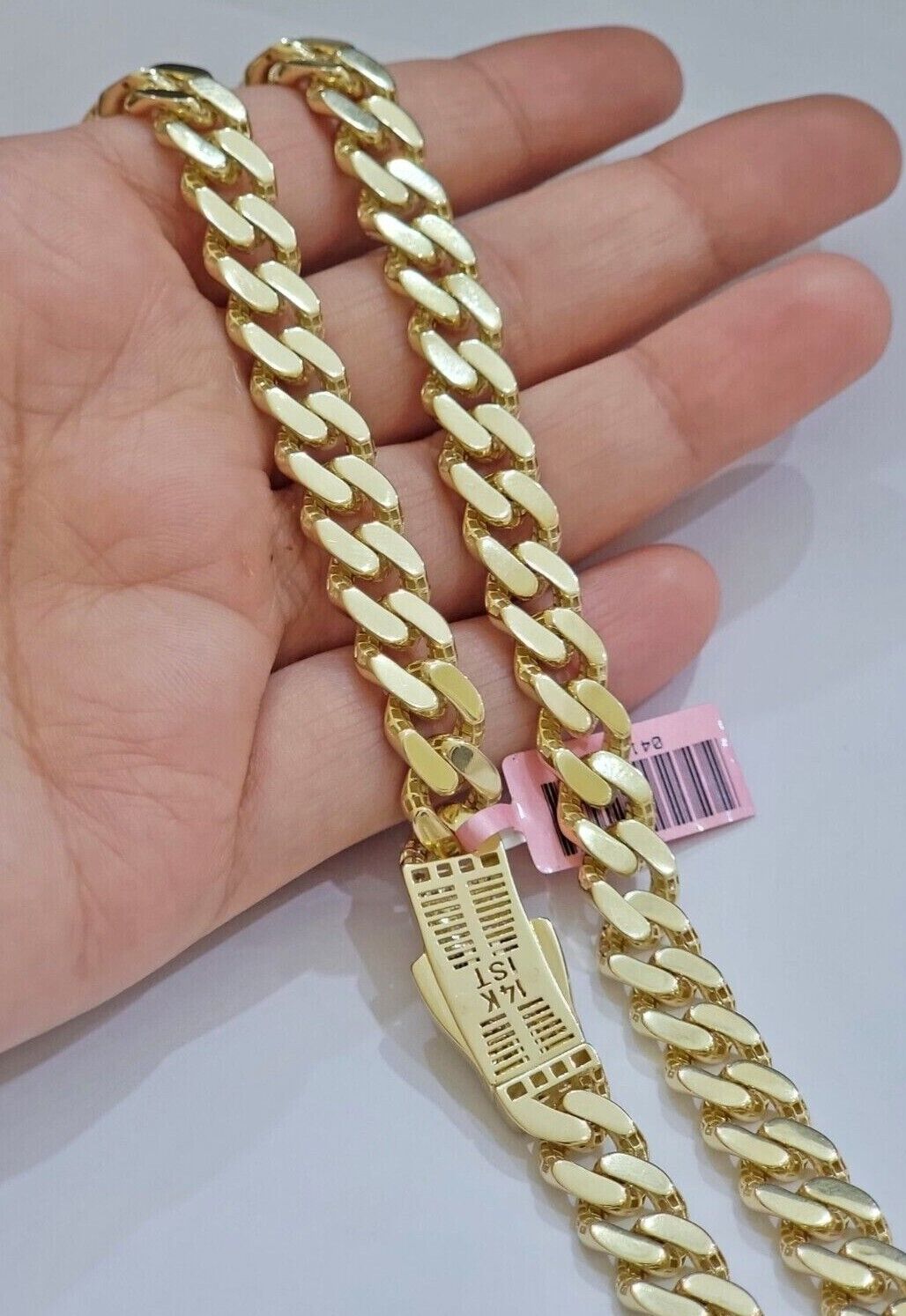 Real 14k Yellow Gold Monaco Chain Necklace 20" 22'' 24'' 26" Inch 9mm 14kt SALE - GoldenlinQ